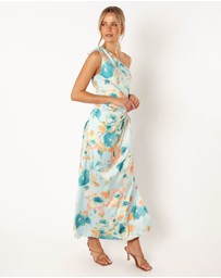 Petal & Pup - Leighton One Shoulder Midi Dress - Light Blue