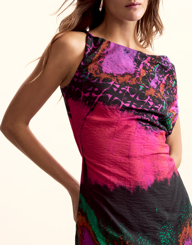 Desigual - Asymmetric dress designed by Mr. Christian Lacroix