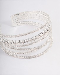 Lovisa - Silver Criss Cross Cupchain Wrist Cuff