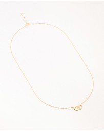 Lovisa - Gold Plated Sterling Silver Double Heart Cubic Zirconia Necklace