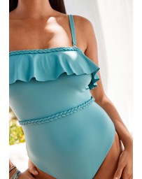 NEXT - Plaited Bandeau Tummy Control Swimsuit