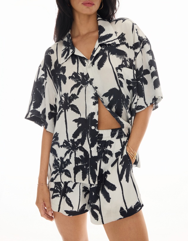THE TALES - Mono Palm Oversized Silk Shirt