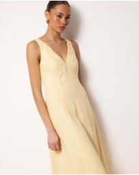 AERE - Haven Linen Beaded Midi Dress