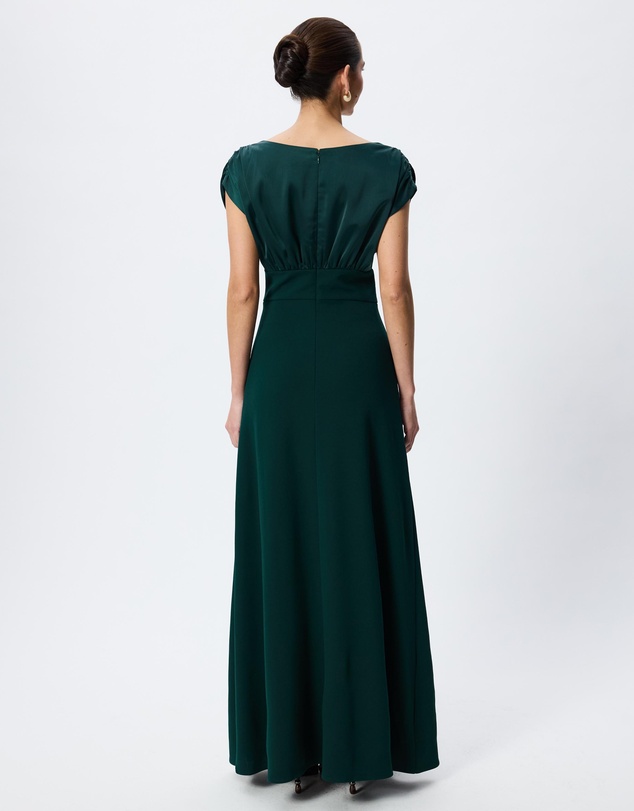 Tussah - Imogen Boat Neck Satin Maxi Dress