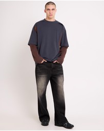 Black Noise White Rain - Workshop Double Layer Shirt