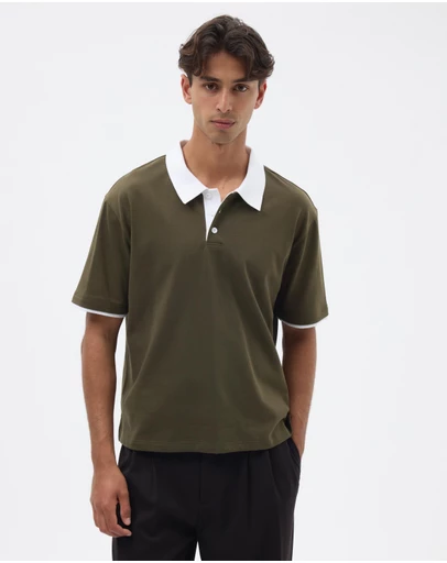 AERE - Contrast Short Sleeved Polo
