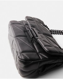 Bershka - Quilted Multi-way Crossbody Bag With Chain