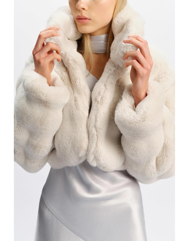 Bardot - Athera Cropped Faux Fur Jacket