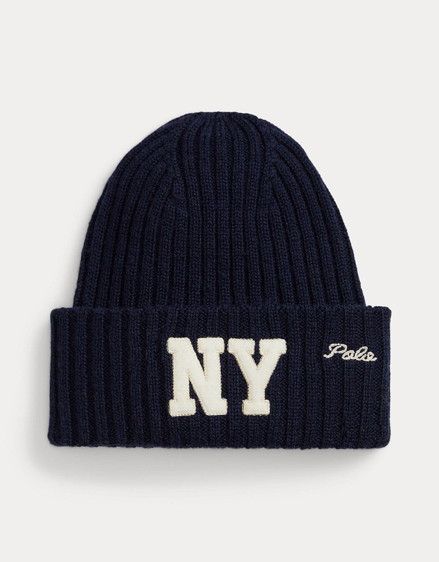 Polo Ralph Lauren - NY Patch Rib-Knit Wool Beanie