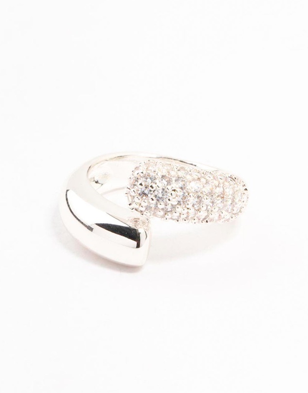 Lovisa - Silver Plated Pave Wrapped Cubic Zirconia Ring
