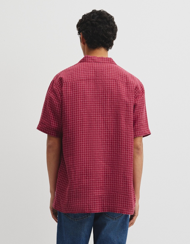Country Road - Relaxed Fit Short Sleeve Linen Blend Check Shirt