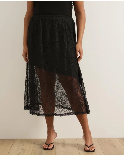 Atmos&Here Curvy - Matilda Lace Midi Skirt