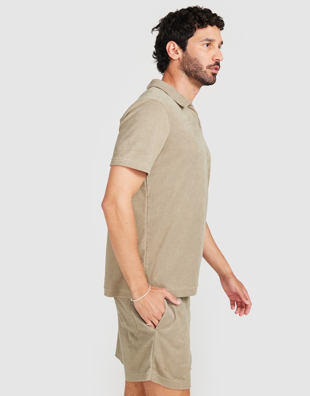 Vacay Swimwear - Olive Terry Polo