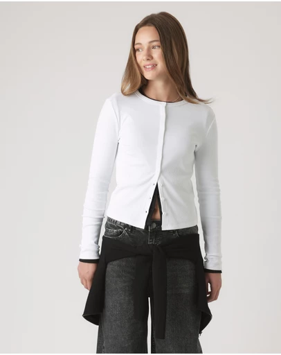 Decjuba Kids - Riley Rib Long Sleeve Tee - Teens