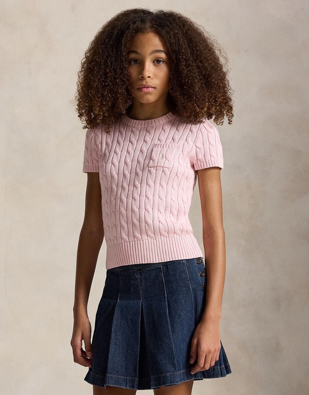 Polo Ralph Lauren - Cable-Knit Cotton Short-Sleeve Sweater - Babies-Teens