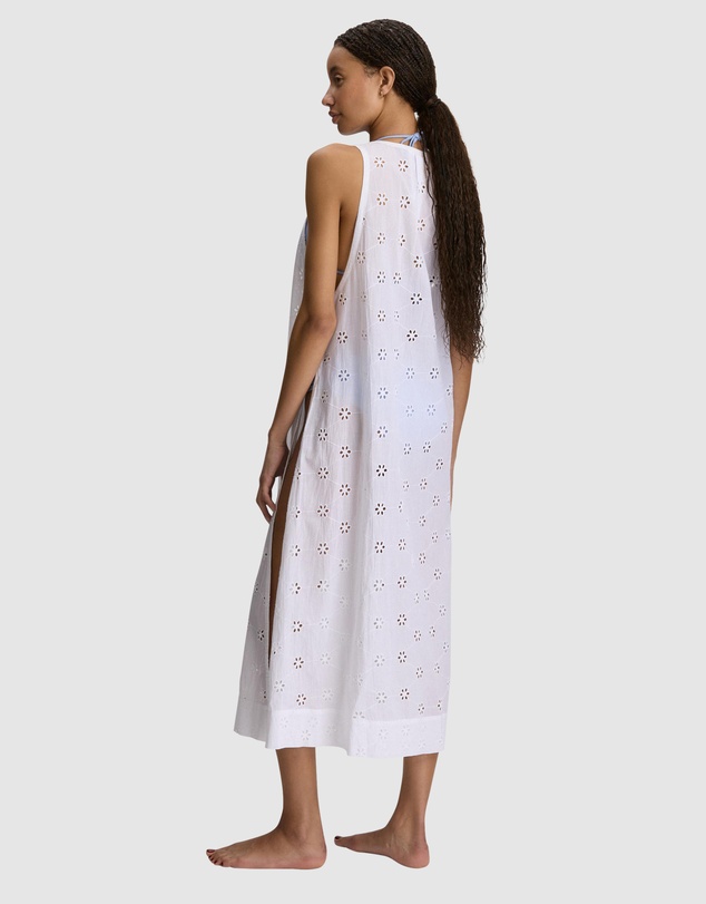 Polo Ralph Lauren - Cotton Eyelet Open Side Midi Beach Dress Cover-Up