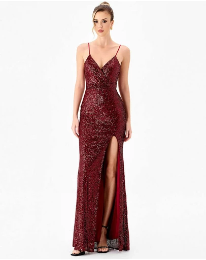 Bariano - Drew High Split Gown