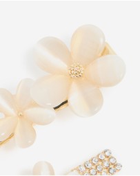 Lovisa - Gold Diamante Pave Double Flower Hair Clips 2-Pack