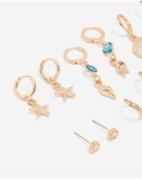 Lovisa - Gold Sea-Themed Hoop Earrings 6-Pack