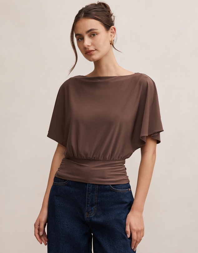 Forever New - Piper Cinched Flutter Sleeves Top