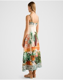 Forever New - Bianca Printed Linen Midi Dress
