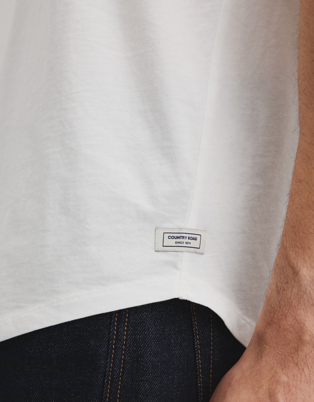 Country Road - Australian Cotton Longline Garment Dye T-shirt