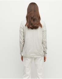 JH Lounge - JHL V-Neck L/S T (Fine Cotton Cashmere) Soft Grey Marle