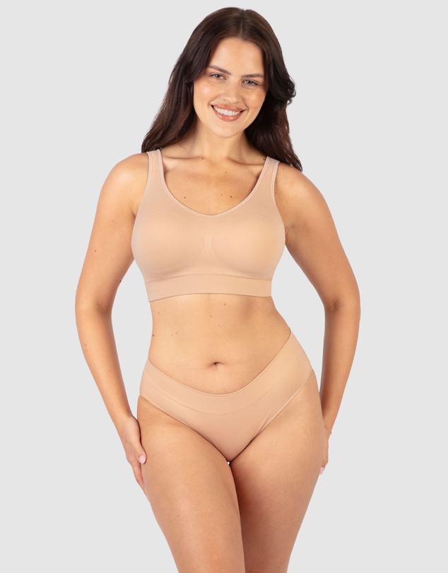 B Free Intimate Apparel - Wide Strap Wirefree Bra with Fixed Comfort Cups (A-B-C-D) Cup