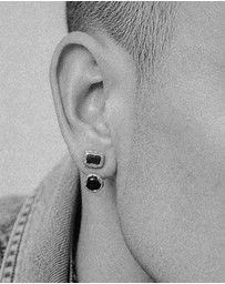 Haze & Glory - ICONIC EXCLUSIVE - Two-Stone Curved Ear Jacket in Oxidized Silver