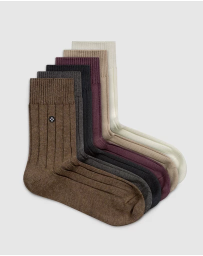 Sockdaily - Biscuit 6 Pack Quarter Socks