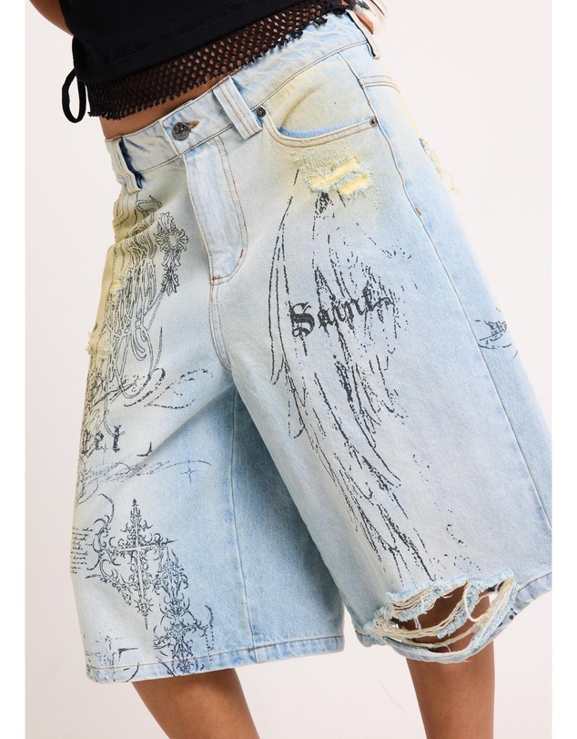 Neon Hart - Florence Printed Jorts