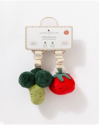 Living Textiles - 2 Pack Mini Market Brunch Stroller Toys - Broccoli & Tomato