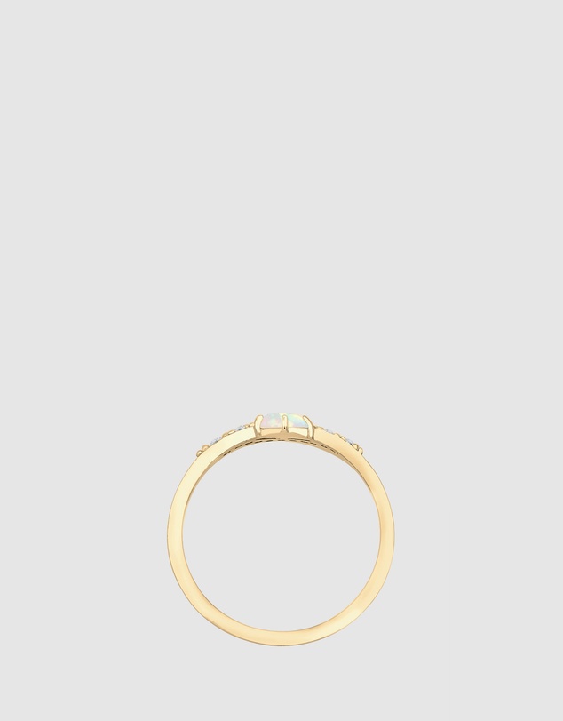 Elli Jewelry - Opal Engagement Ring in Gold-Plated 925 Silver