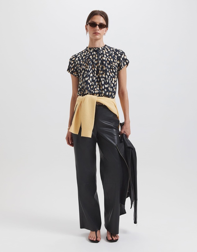 SABA - Starling Silk High Neck Short Sleeve Top