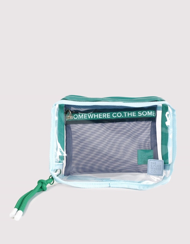 The Somewhere Co - Baby Blue & Green Cheeky Cosmetic Case