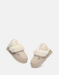 EVERAU - Australian Shepherd Ugg Musa Platform Cow Suede Upper House Shoes