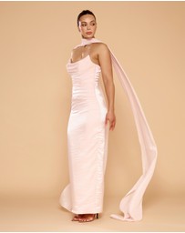 CATHERINE FERRARO - Evangeline Strapless Gown with Scarf