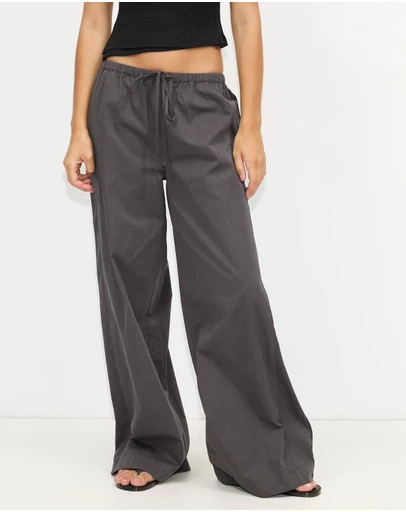 Dazie - Mist Drawstring Wide Leg Pants
