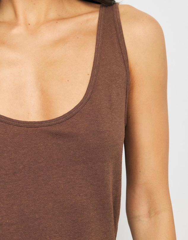 AERE - Linen Blend Scoop Tank