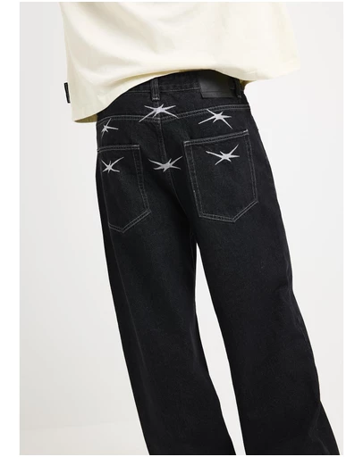 Black Noise White Rain - Aim Baggy Denim Jeans