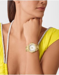 Philipp Plein - Plein Majesty Gold-tone with Crystals 38mm Silver Dial
