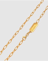 Kuzzoi - ICONIC EXCLUSIVE - Necklace Link Chain Oval Basic Fine in 925 Sterling Silver Gold Plated