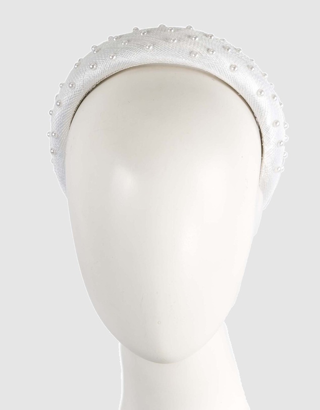 Max Alexander - White Sinamay Racing Fascinator Headband