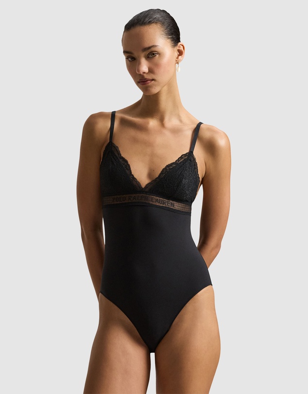 Polo Ralph Lauren - Love Collection Ribbed Cotton Blend Triangle Bodysuit
