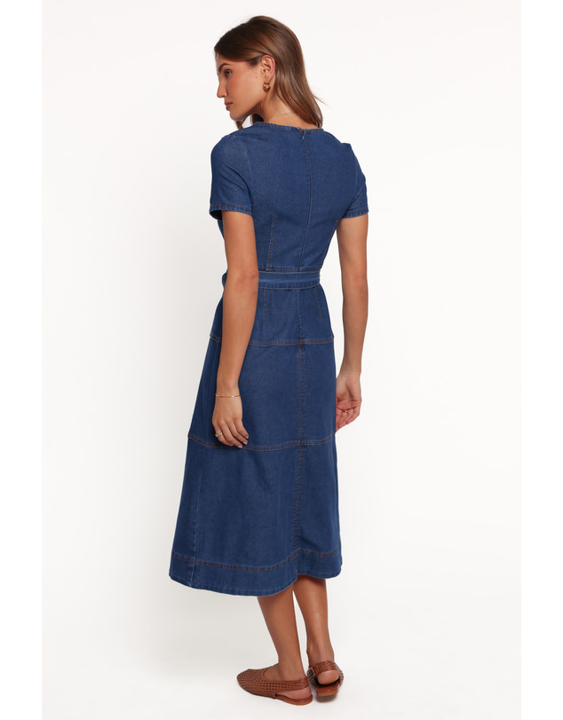 Petal & Pup - Sweeny Midi Dress - Dark Denim