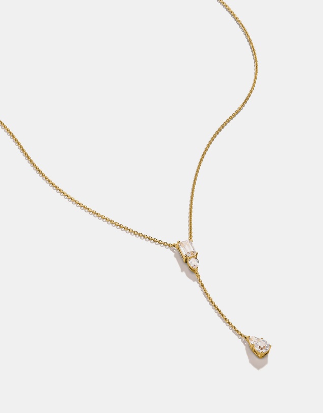 THOMAS SABO - THOMAS SABO Y Necklace with White Zirconia Stones Gold