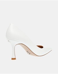 Steve Madden - Can-Do White Leather Heels