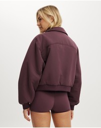 Cotton On Body Active - Collared Soft Touch Bomber Jacket