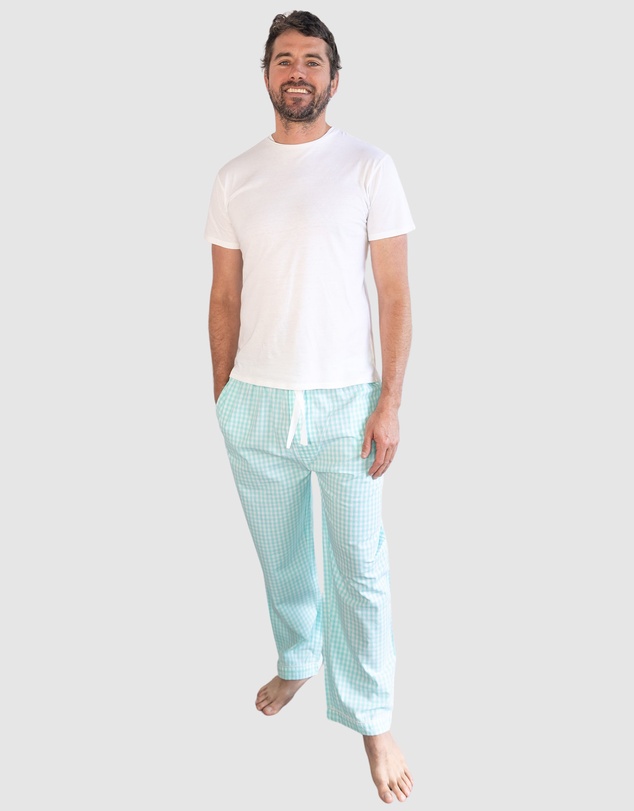 Sant And Abel - Men's Mint Gingham PJ Pants