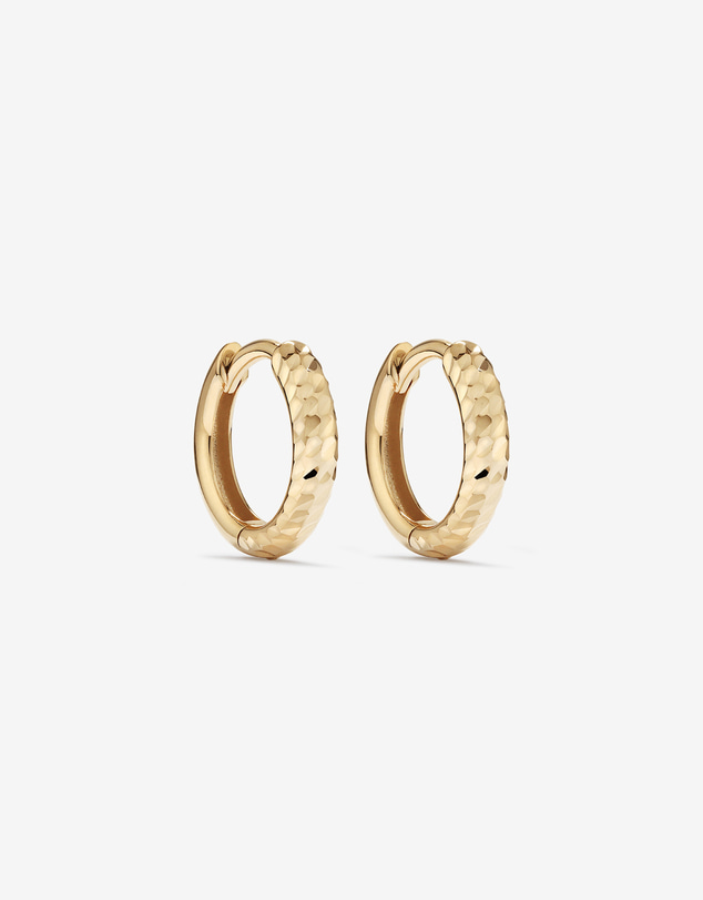 Michael Hill - 9mm Diamond Cut Huggie Hoop Earrings in 10kt Yellow Gold